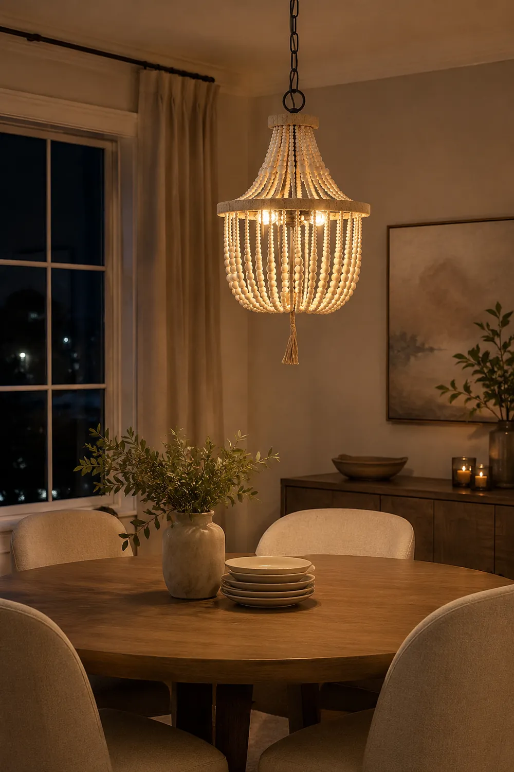 Alessio Design LED Pendant Light White/Wood Metal/Wood Bed/Living/Childrensroom - Lumpaz