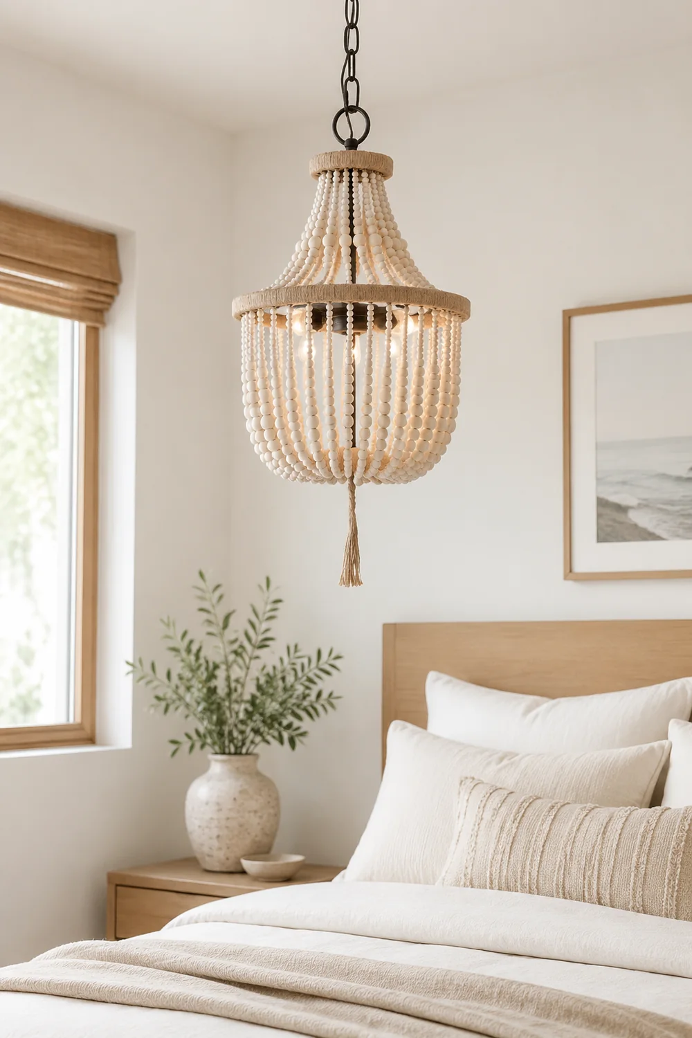 Alessio Design LED Pendant Light White/Wood Metal/Wood Bed/Living/Childrensroom - Lumpaz