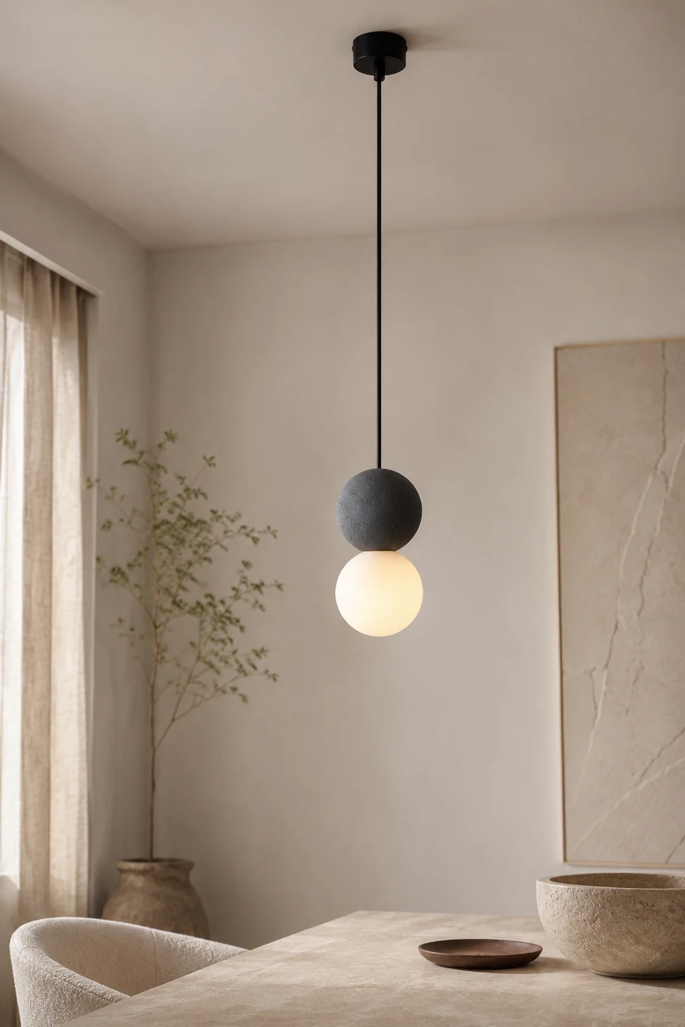 Byers Modern LED Pendant Light Black Metal Bedroom Living Room - Lumpaz