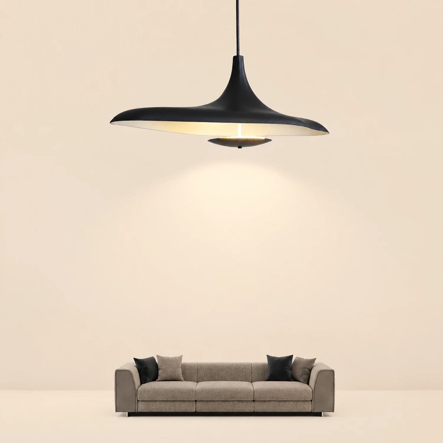 Carins Modern Minimalist ResinCreative Pendant Light, Black/White - Lumpaz