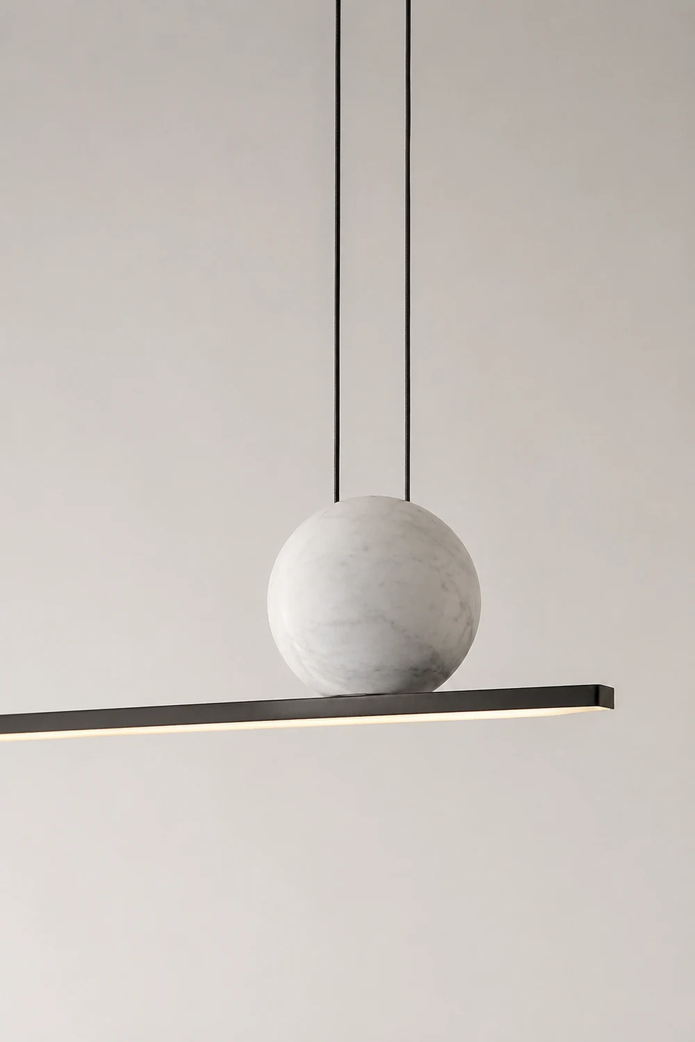 Edge Pendant Light 2 Color, Metal & Marble, 35.4"/47.2"/59" - Lumpaz