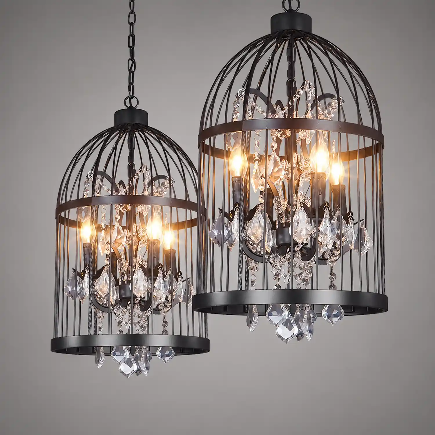 Cooley Designer Industrial Vintage Birdcage Pendant Light - Lumpaz