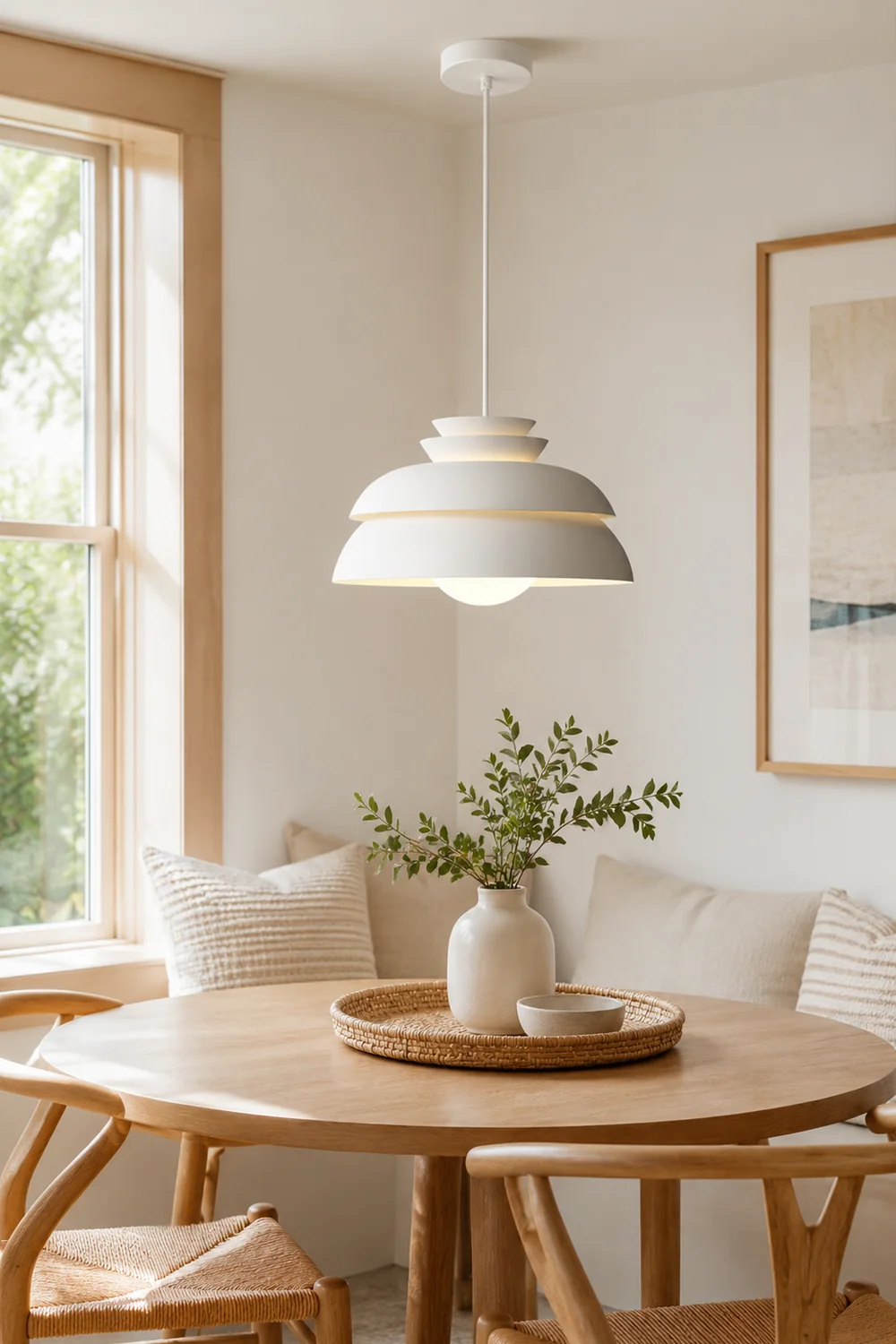 Morandi Modern White Pendant Light, Metal - Lumpaz
