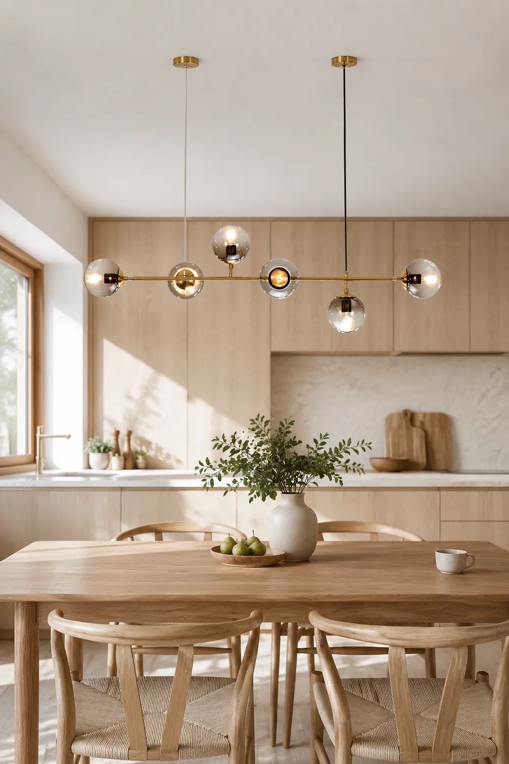 Valentina Modern Bubble Metal/Glass Pendant Light, Gold - Lumpaz