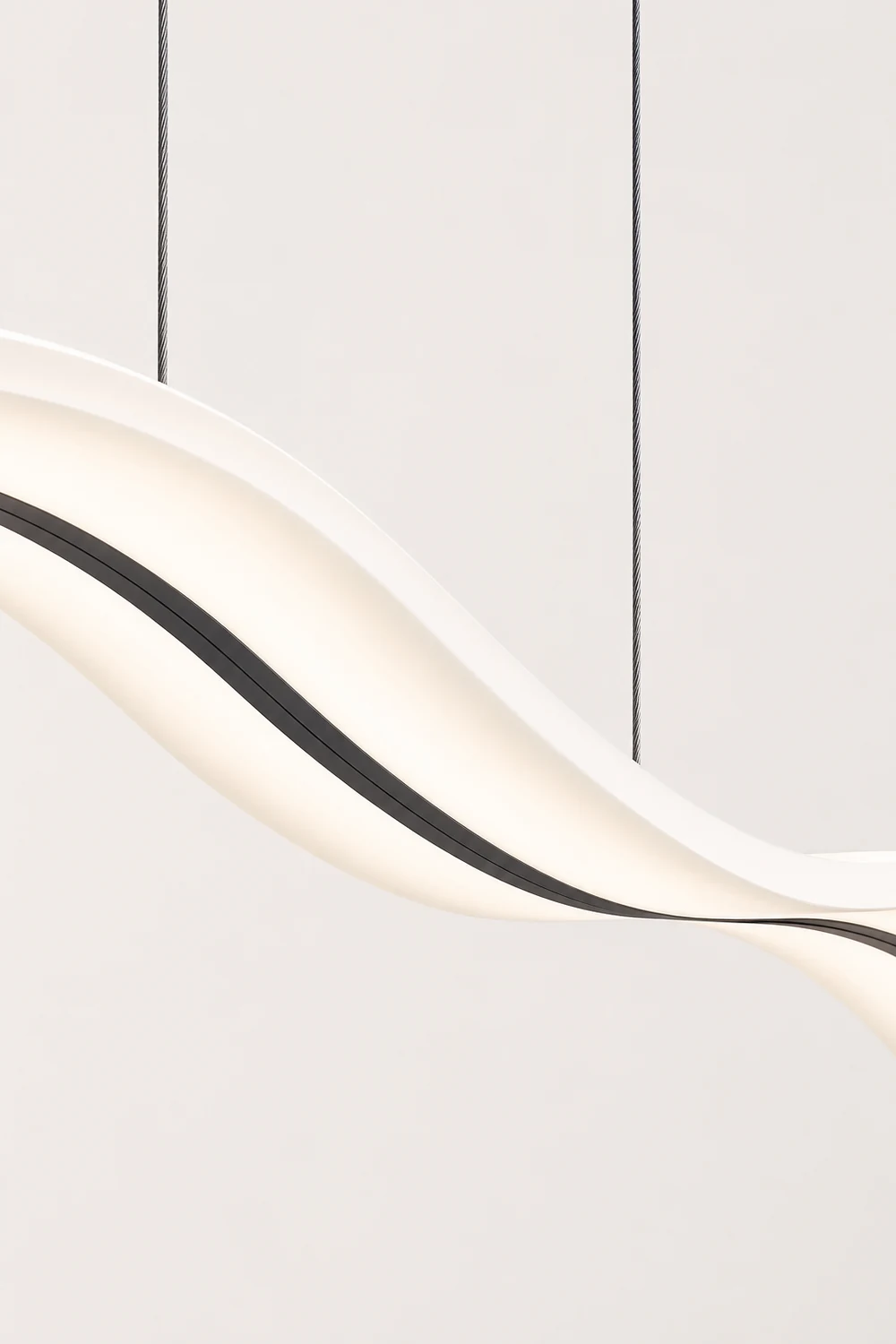 Modern Nordic Acrylic Wave Pendant Light, Black/White - Lumpaz