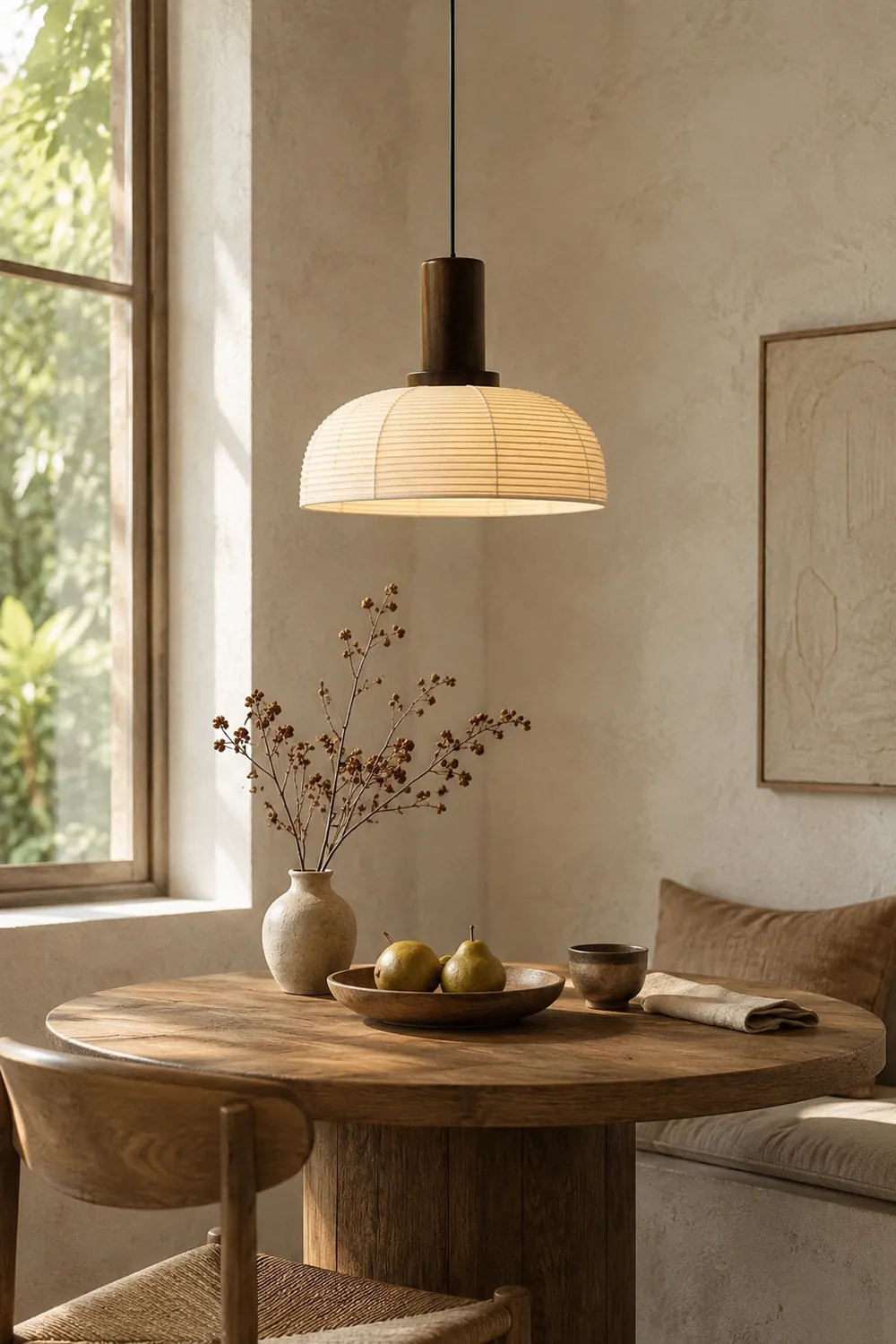 Ozawa Retro Fabric & Metal Pendant Light, 2 Style - Lumpaz