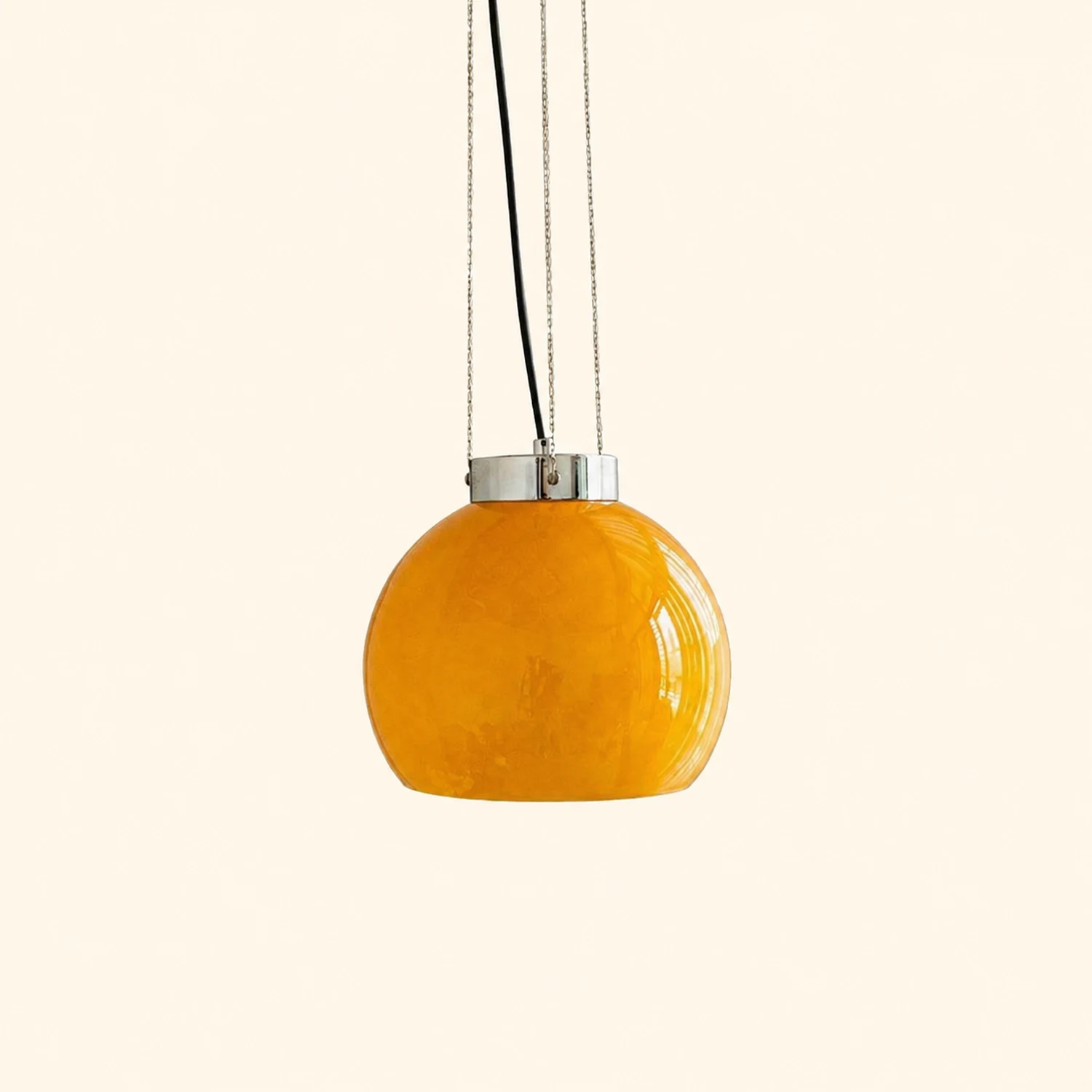 Hailie Yellow Ball Pendant Light, Metal & Glass, 9.8" - Lumpaz
