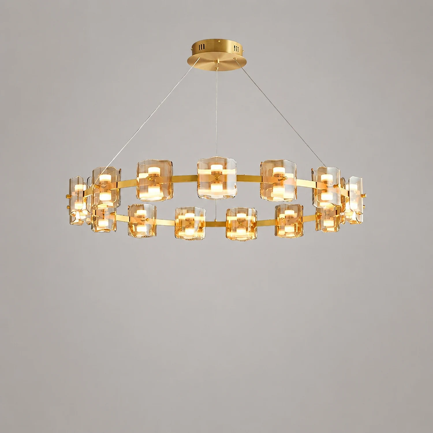 Evette Minimalist Round Metal Pendant Light,Black/Gold - Lumpaz