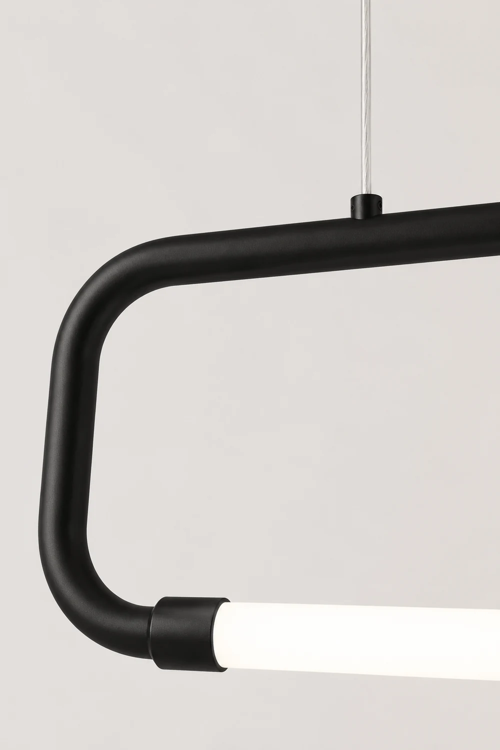 Bouvet Modern Minimalist Double-Rectangular Metal/Acrylic Pendant Light, Black/Gold - Lumpaz