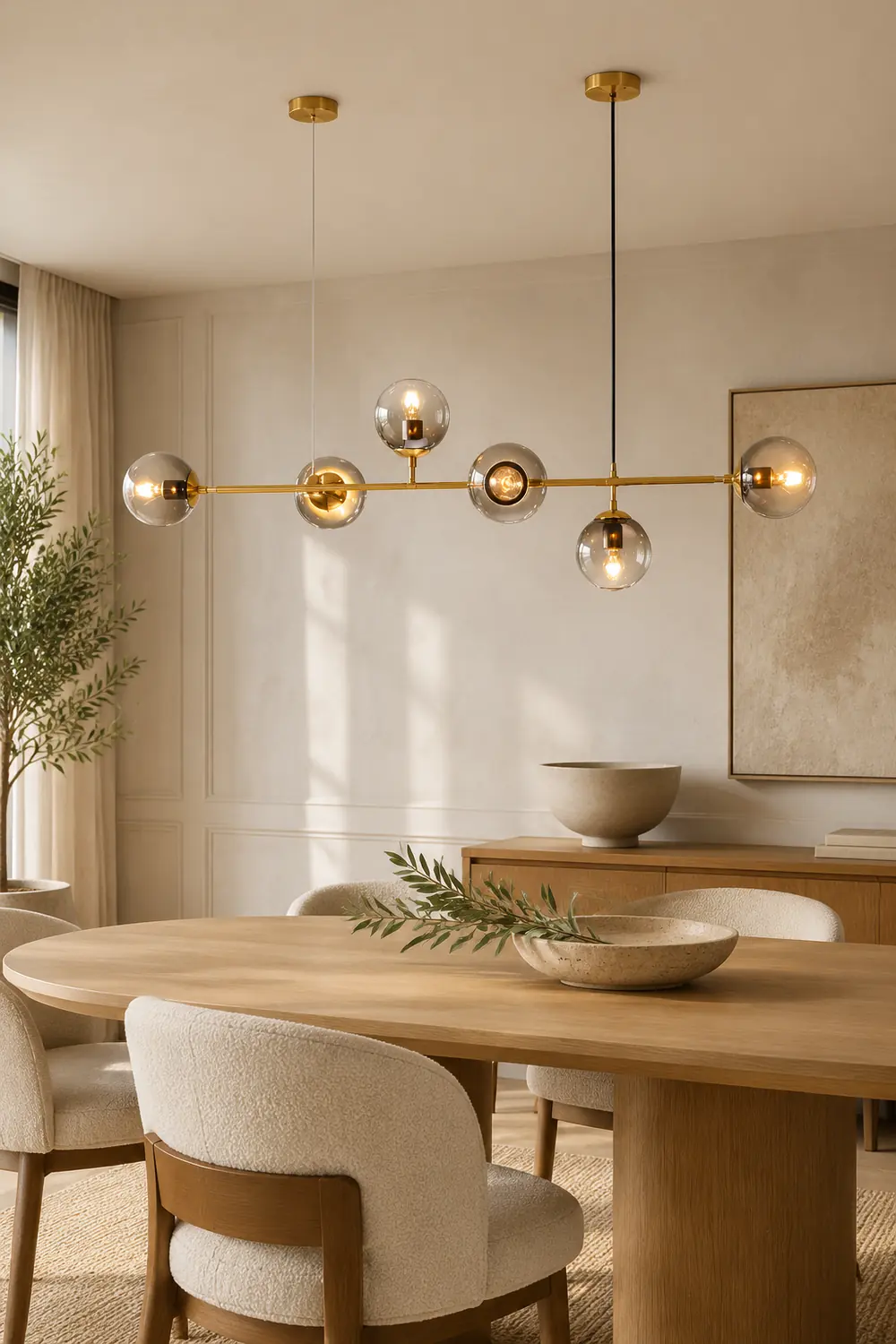 Valentina Modern Bubble Metal/Glass Pendant Light, Gold - Lumpaz