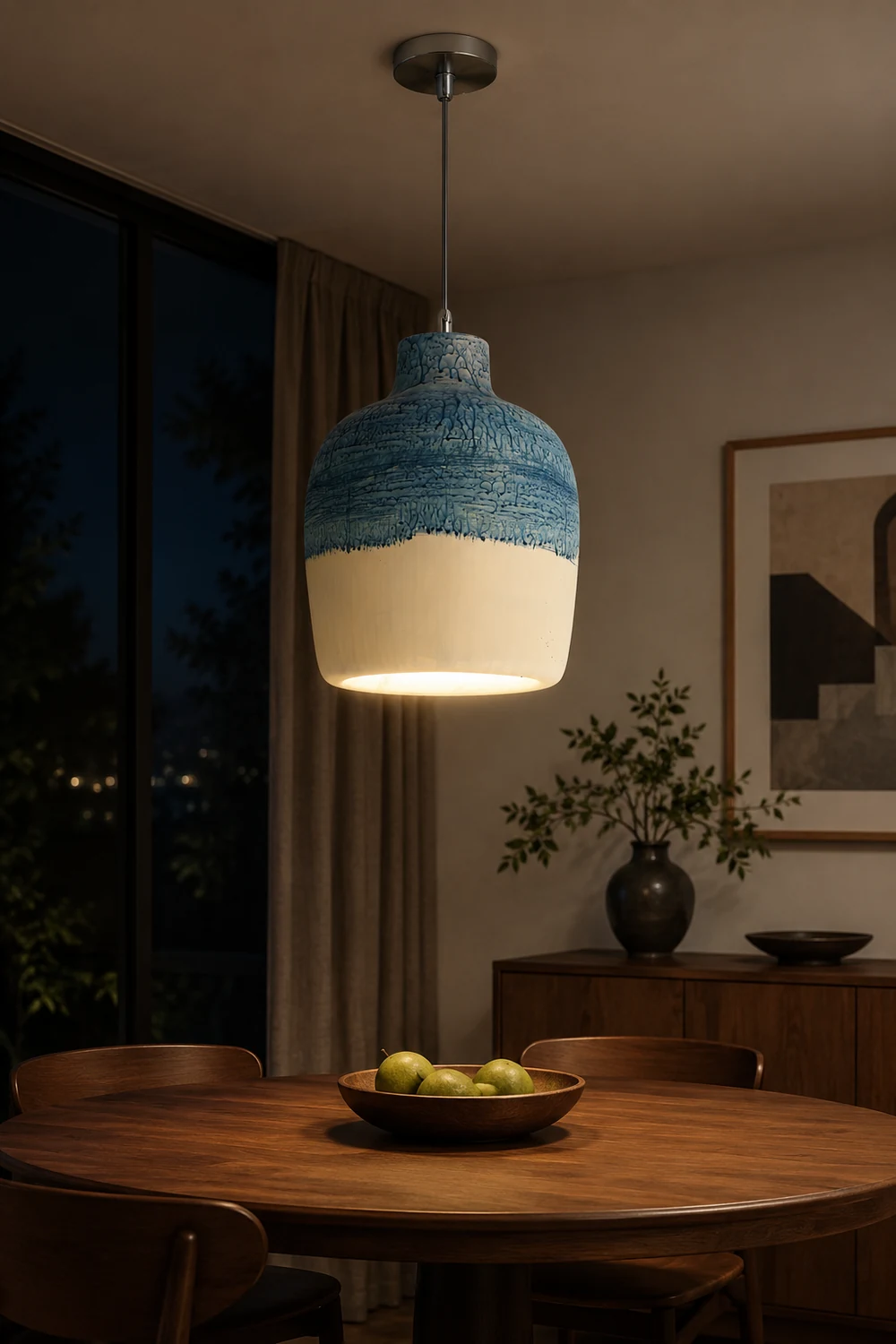 Byers Wabi Sabi Jar Shaped Resin Pendant Light, 4 Color - Lumpaz
