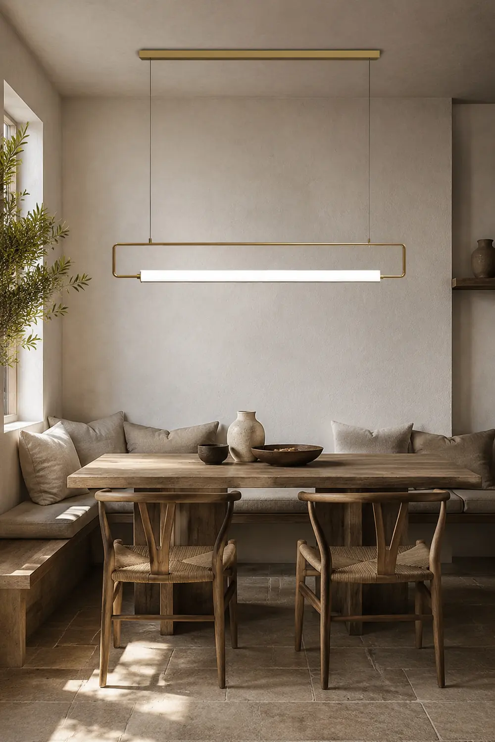 Edge Modern Minimalist rectangular Metal/Acrylic Pendant Light, Gold/Black - Lumpaz