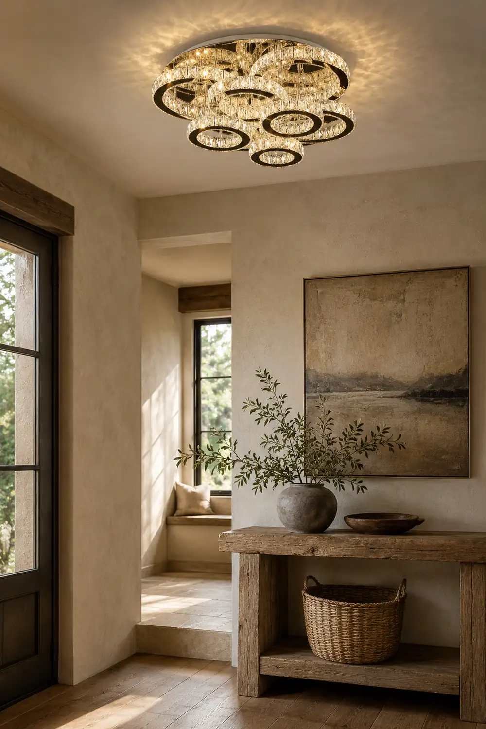 Kristy Modern Multi Ring Metal And Crystal Pendant Light - Lumpaz
