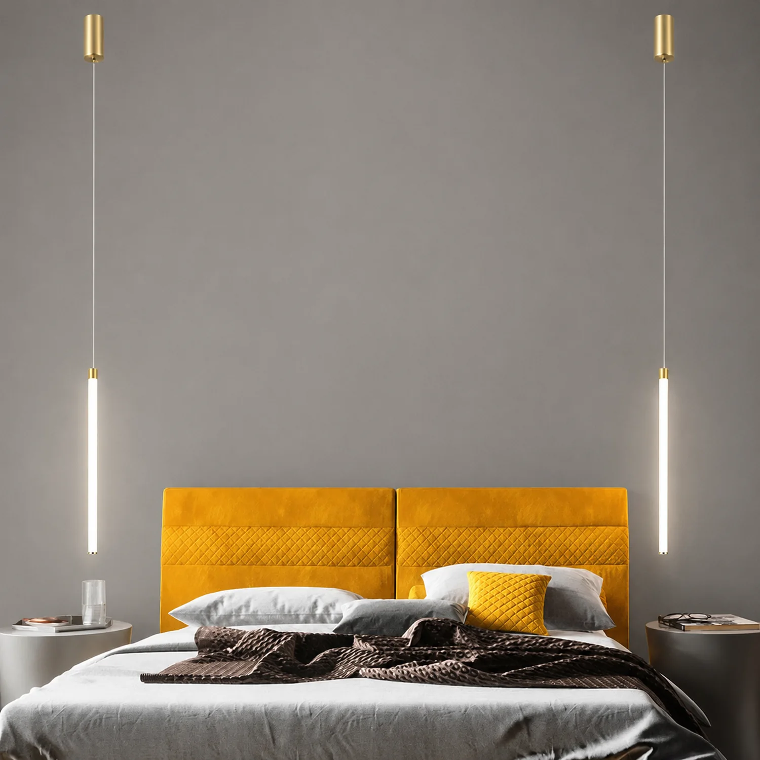 Edge Pendant Light Linear Modern/Minimalist, Acrylic, White, Living Room - Lumpaz