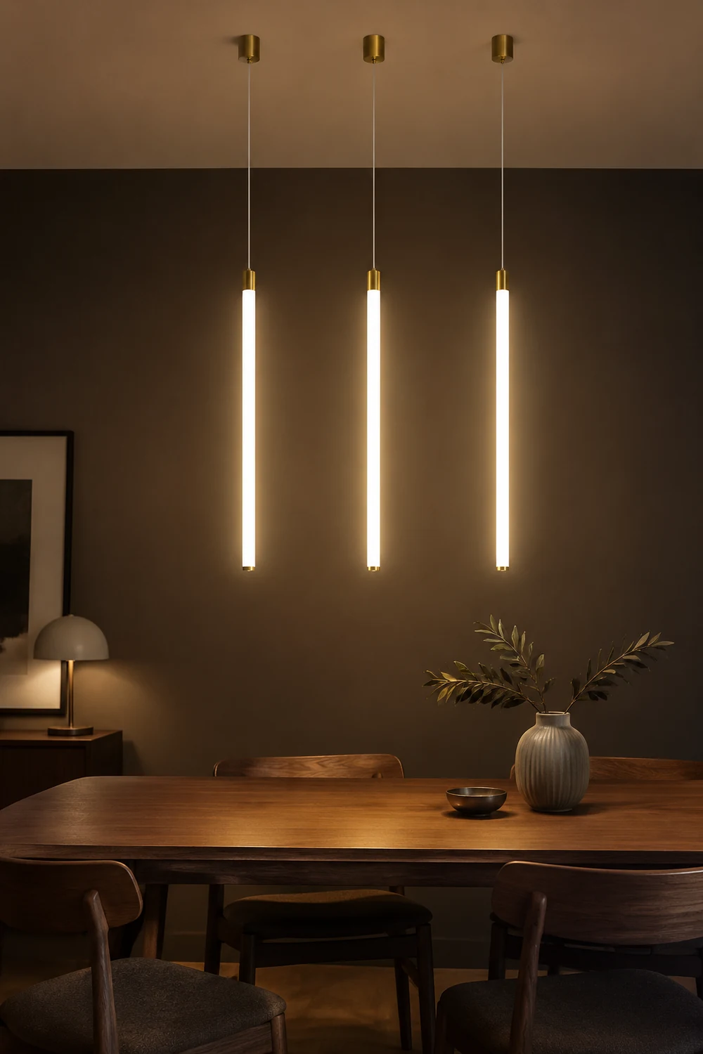 Edge Pendant Light Linear Modern/Minimalist, Acrylic, White, Living Room - Lumpaz