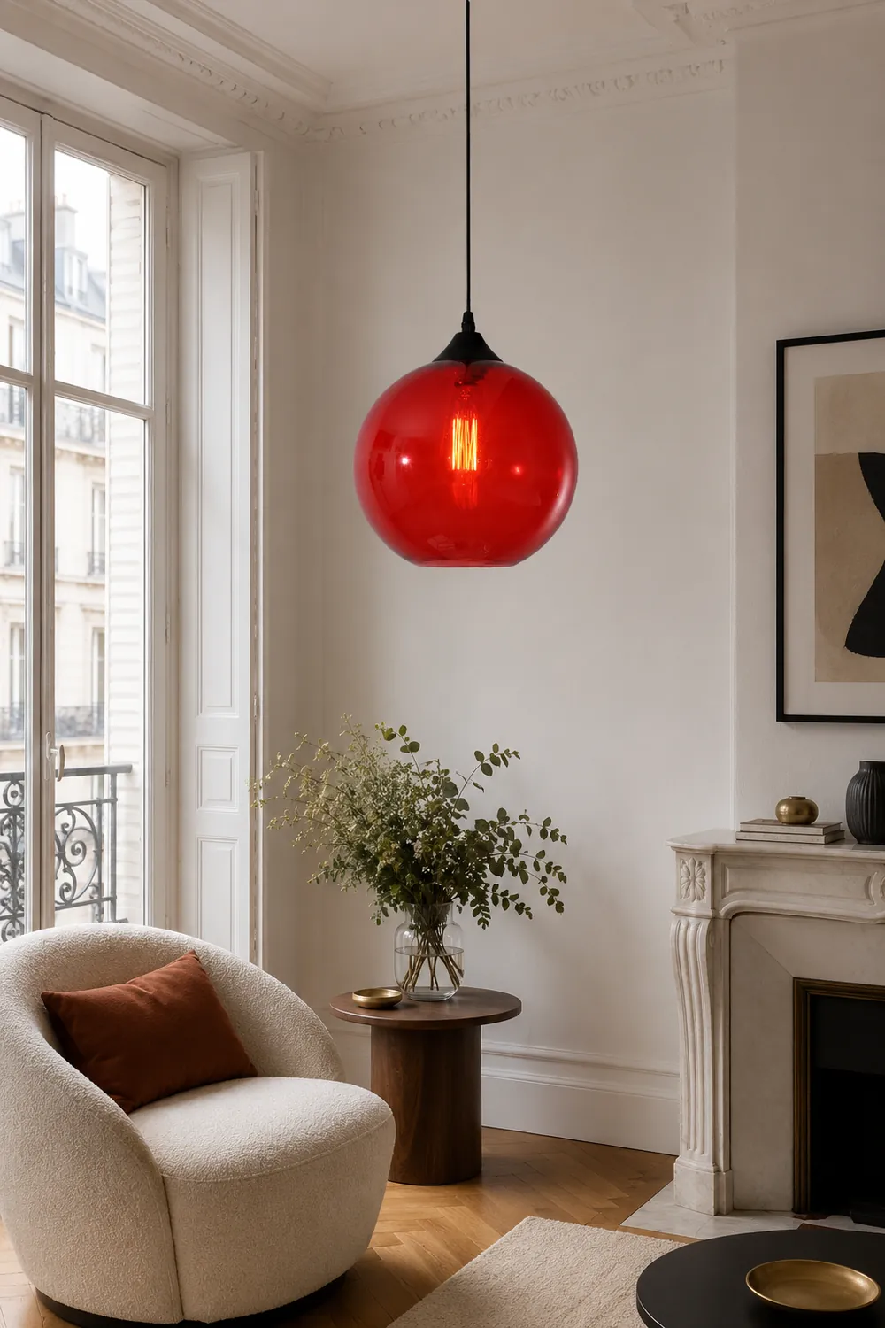 Hailie Modern Glass Globe Colorful Pendant Light - Lumpaz