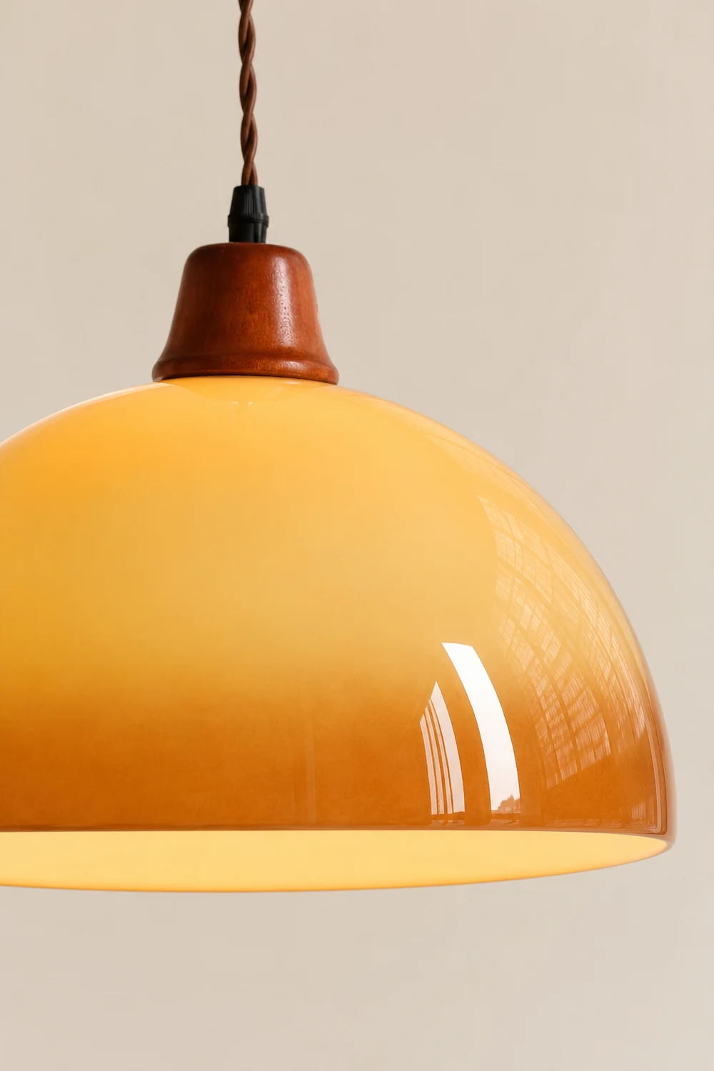 Hailie Retro LED Round Pendant Light Adjustable Dining Room Brown - Lumpaz