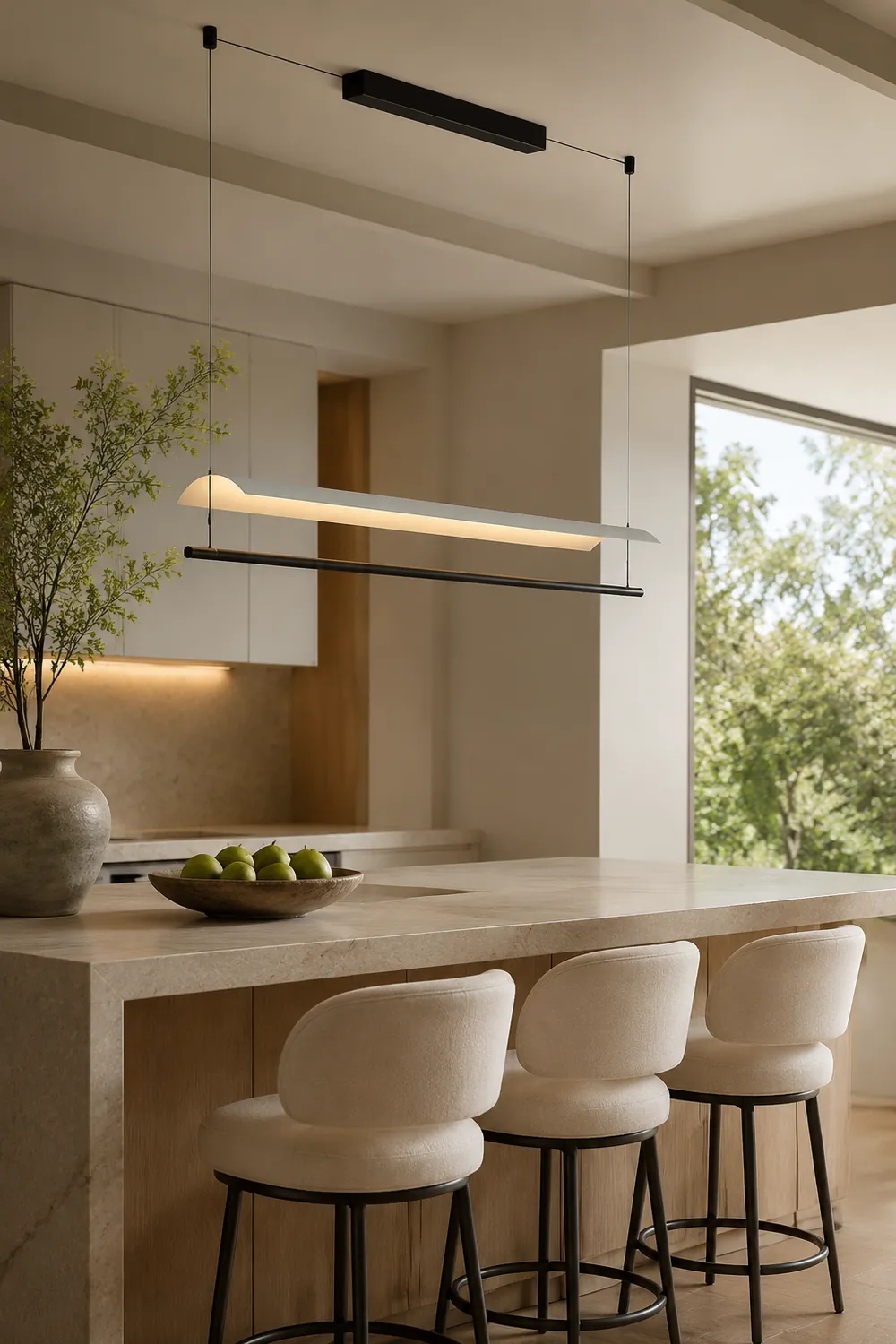 Edge Minimalist Linear Metal Pendant Light - Lumpaz