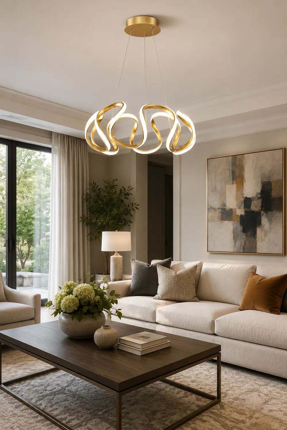 Modern Irregular Flower Metal/Silicone Pendant Light, 3 Colors - Lumpaz