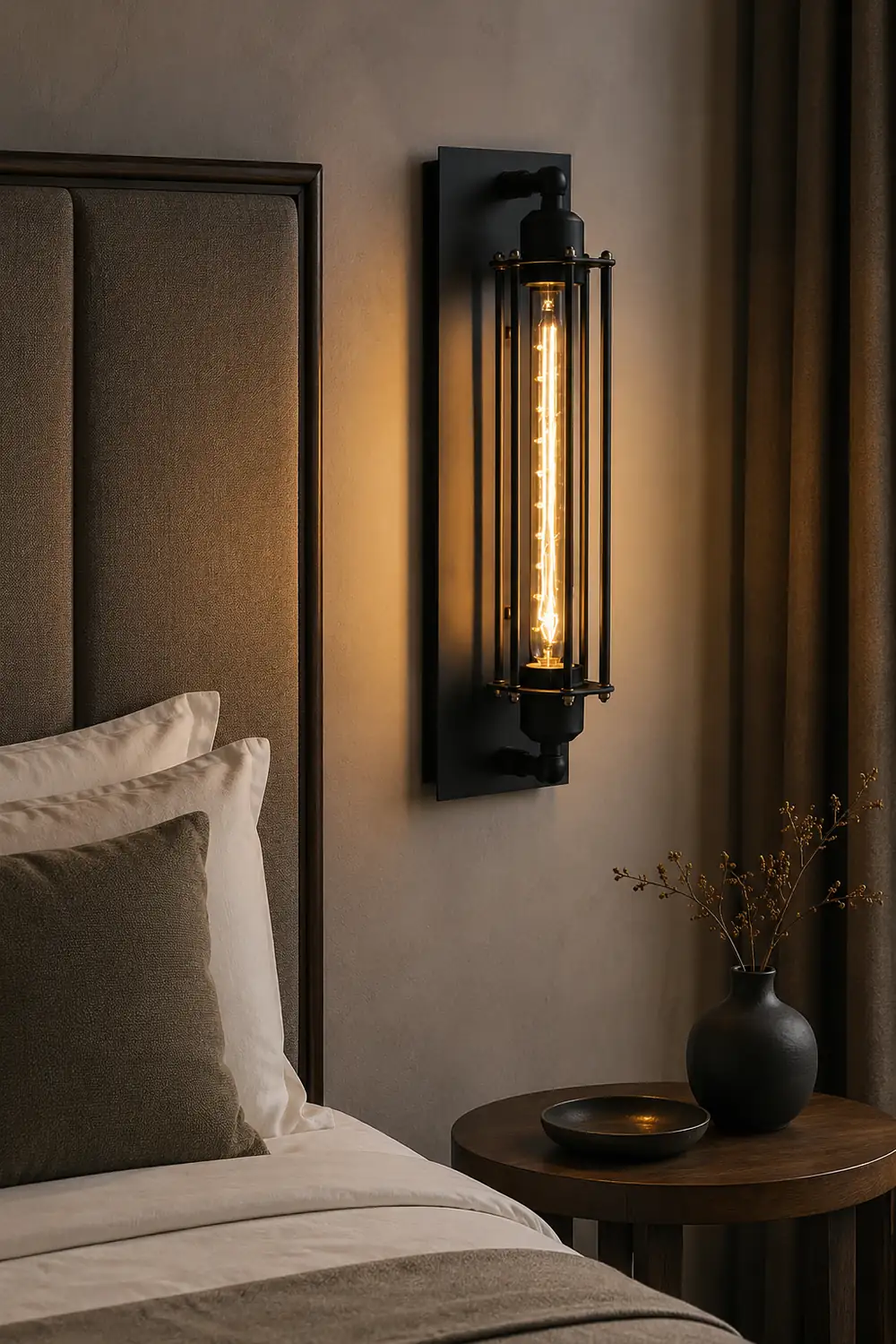 Orr Industial Rectangular Metal/Glass Wall Lamp, Black - Lumpaz