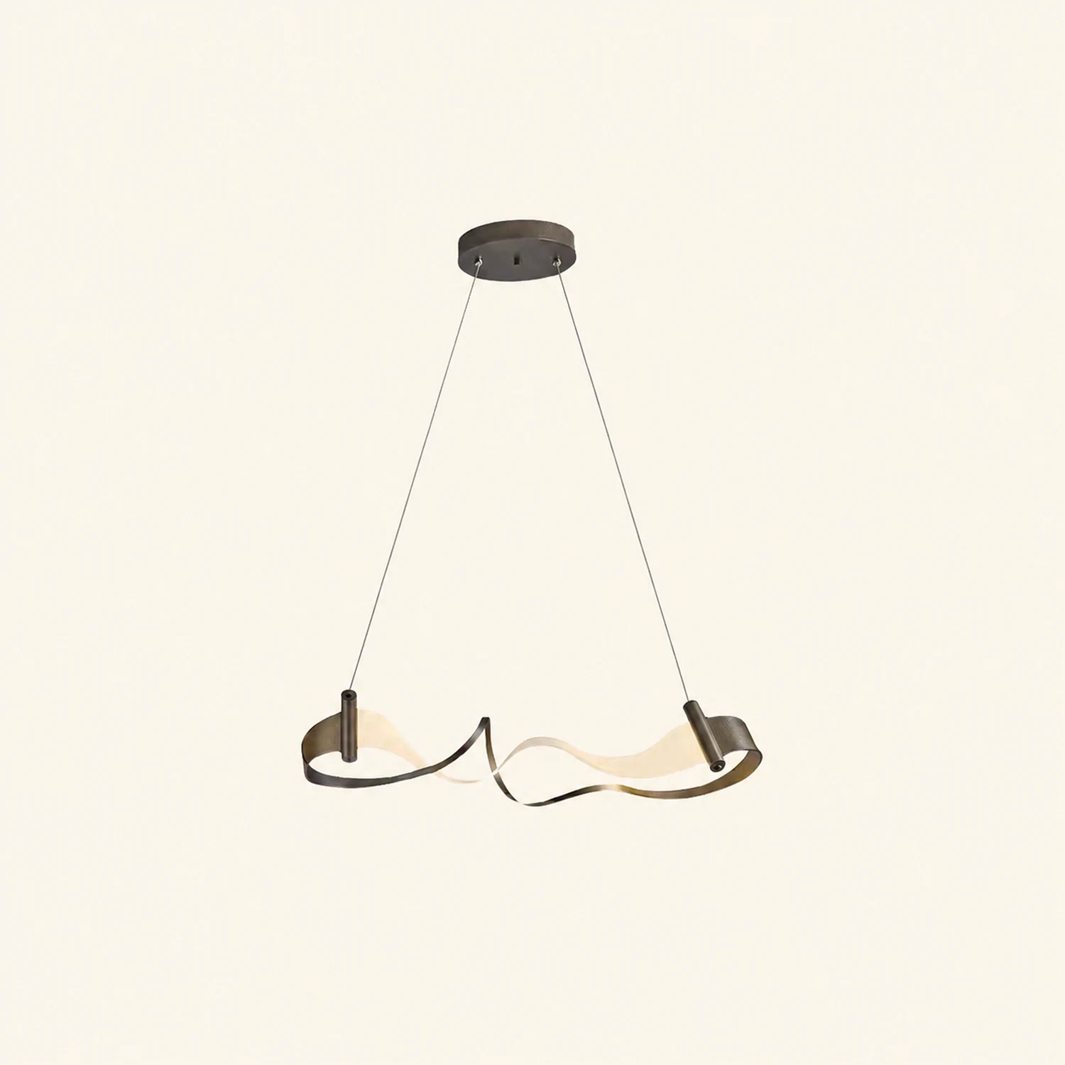 Metal Gold Pendant Light, Wavy Shape - Lumpaz