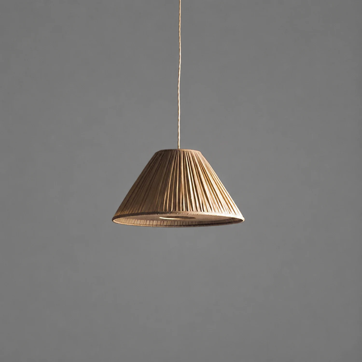 Renée Pleated Pendant Light Wabi Sabi, Metal/Fabric, Living Room - Lumpaz