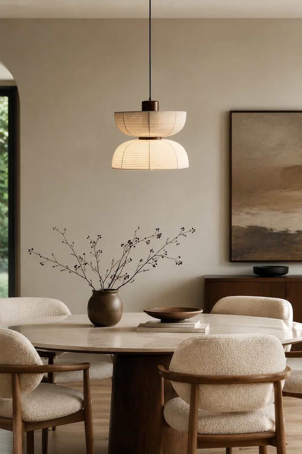 Ozawa Retro Fabric & Metal Pendant Light, 2 Style - Lumpaz