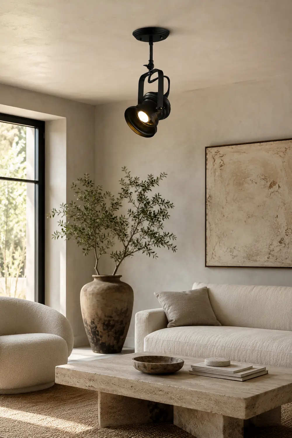 Alessio Industrial Style Rotatable Semi-Flush Mount Ceiling Light - Lumpaz