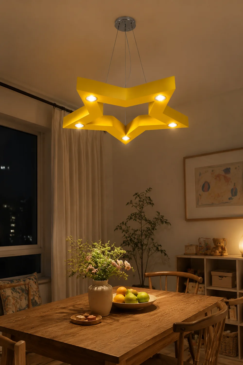 Minori Five-Pointed Star Colorful Metal Kids Pendant Light - Lumpaz