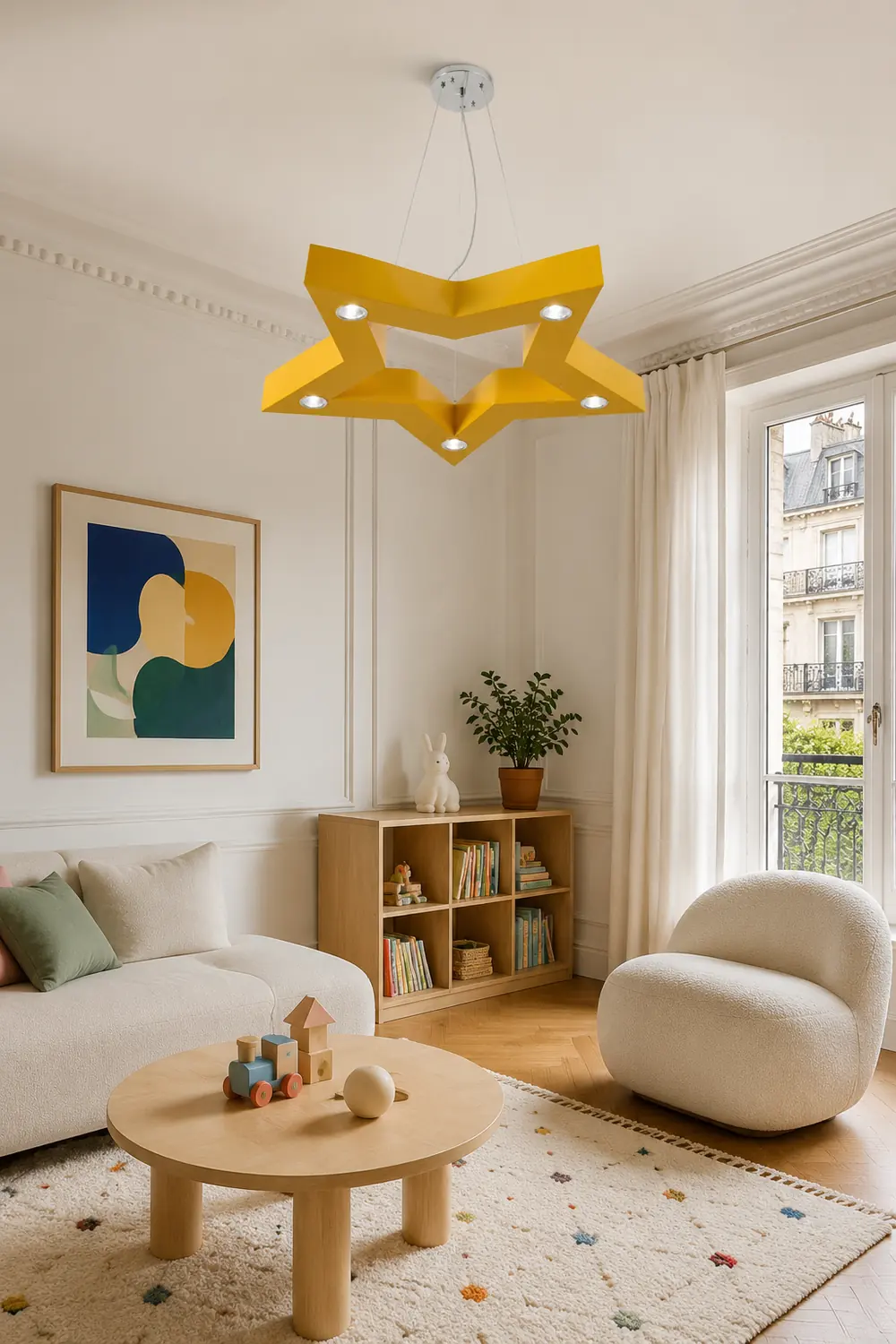 Minori Five-Pointed Star Colorful Metal Kids Pendant Light - Lumpaz