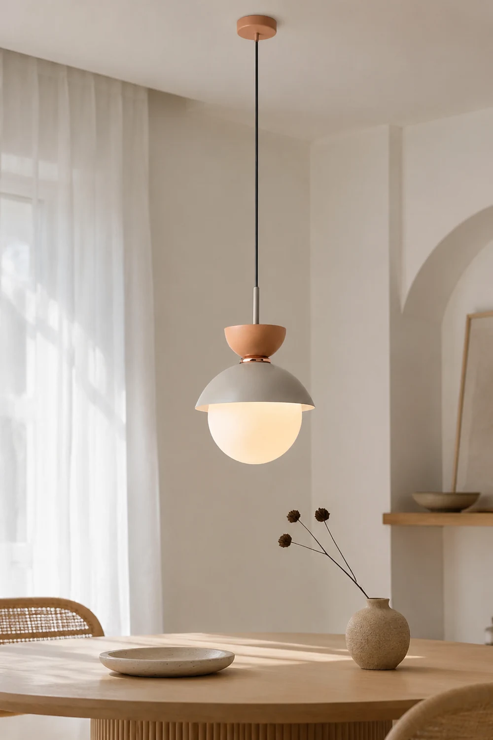 Morandi Nordic Minimalist Globe Pendant Light, Pink/Gray/Light Blue/Navy - Lumpaz