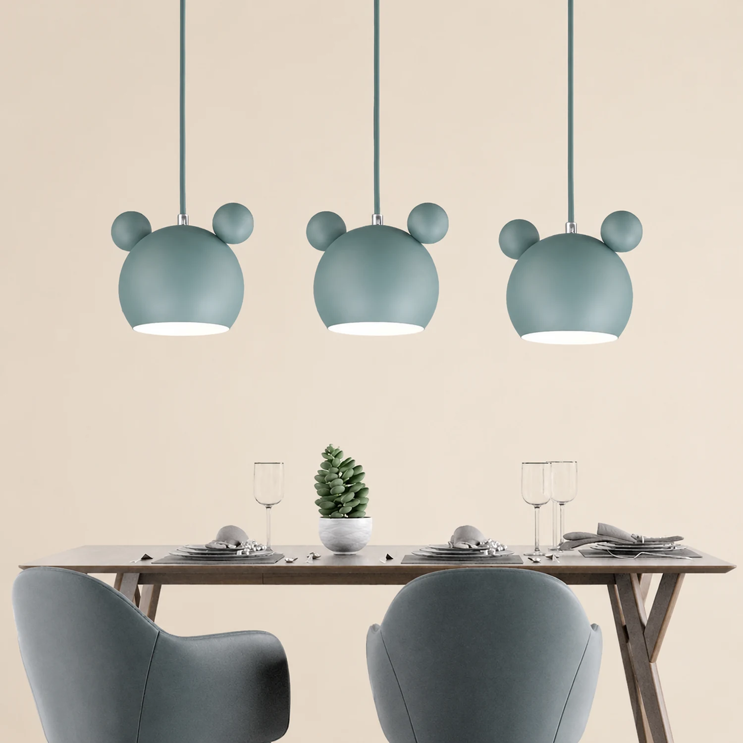 Morandi Modern Cartoon Beer Shape Metal Pendant Light, Multicolor - Lumpaz