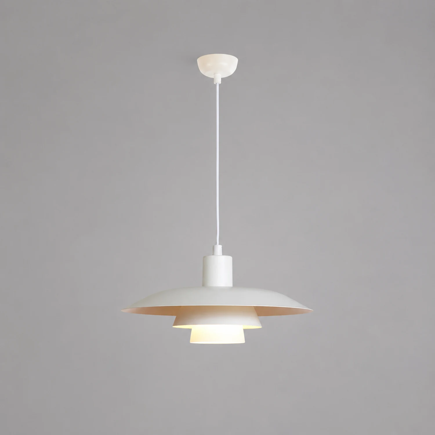 Morandi Modern LED Pendant Light White/Wood Metal Bedroom/Living Room - Lumpaz