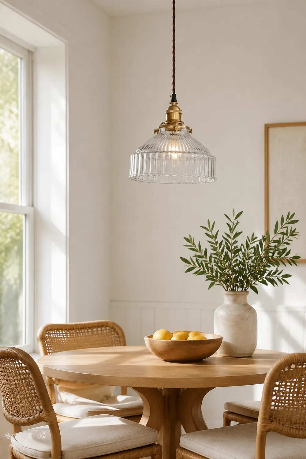 Cairns Pendant Light Dome Vintage, Glass, Brass/Black, Dining Room - Lumpaz