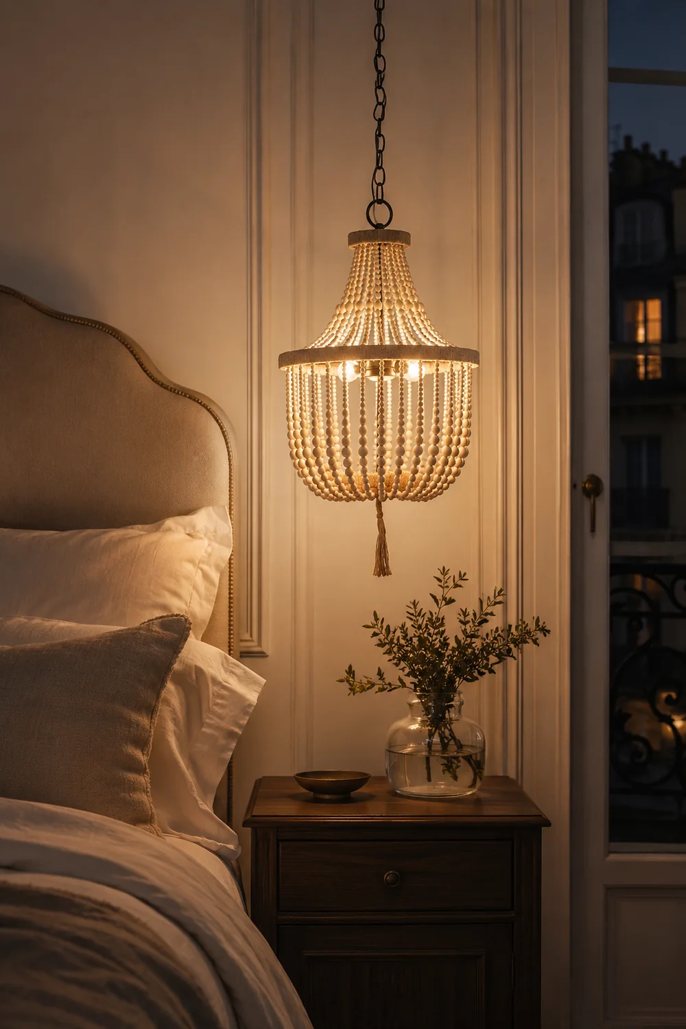 Alessio Design LED Pendant Light White/Wood Metal/Wood Bed/Living/Childrensroom - Lumpaz
