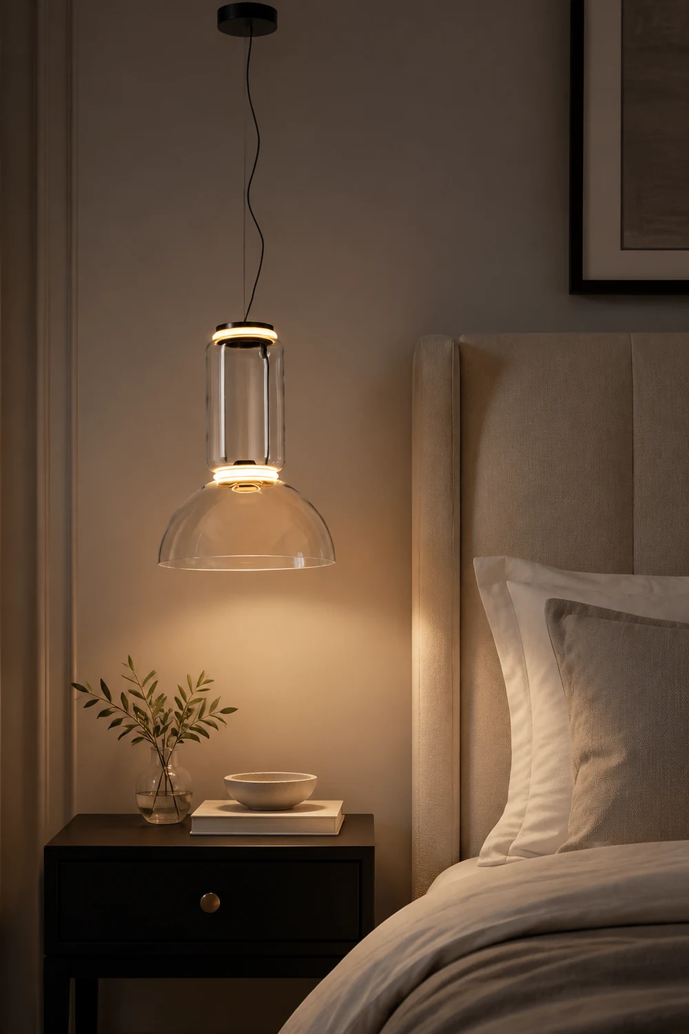 Hailie Minimalist Combination Glass Pendant Light, Clear - Lumpaz