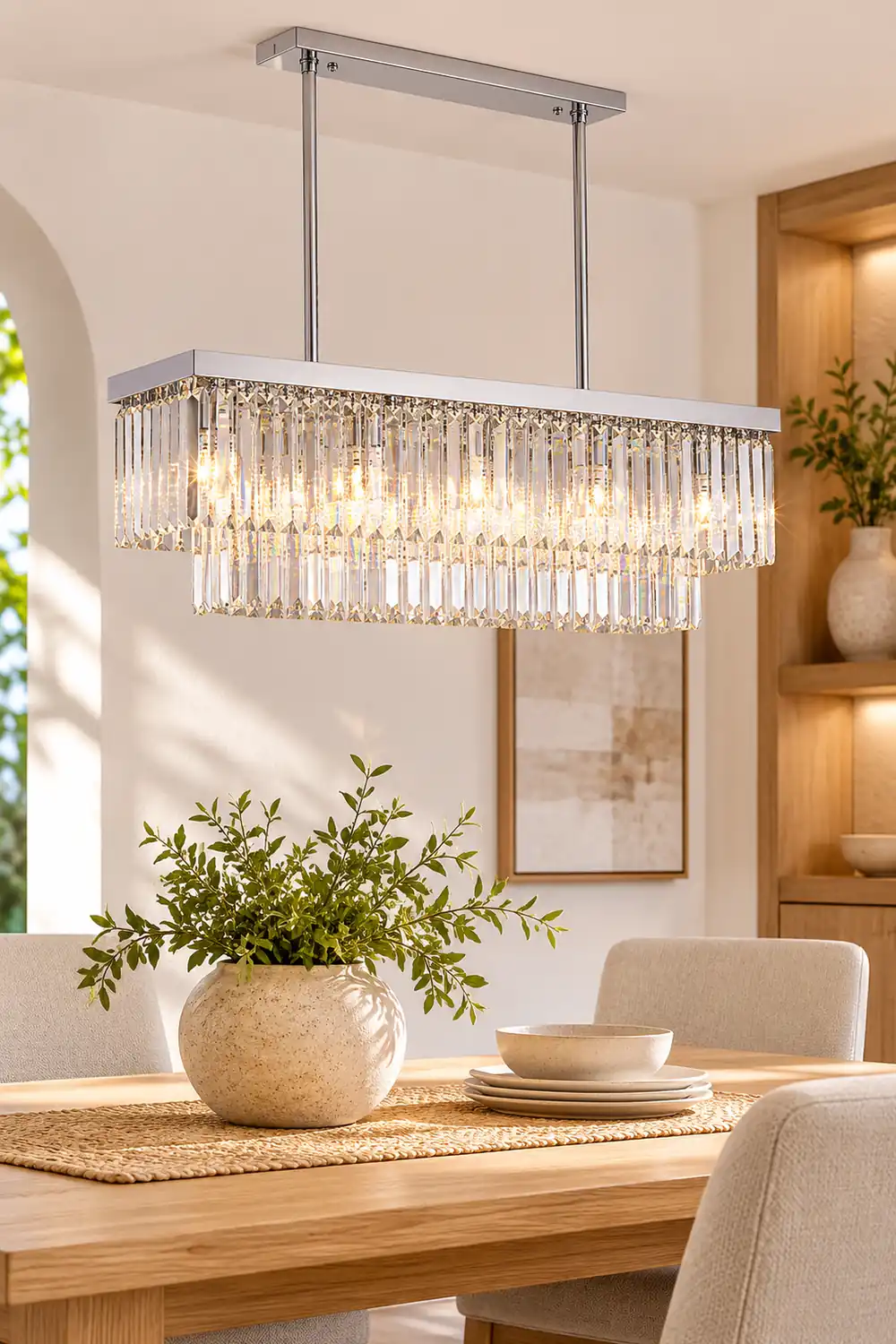 Marilyn Modern Art Deco LED Pendant Light, Crystal/Metal - Lumpaz