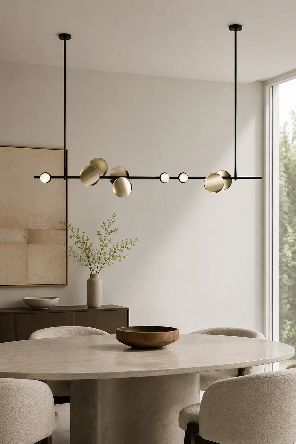 Avi Minimalist Linear Metal Pendant Light,Black - Lumpaz