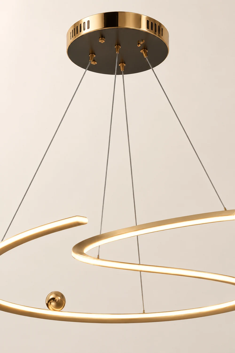 Minimalist Linear Metal Pendant Light,Gold - Lumpaz