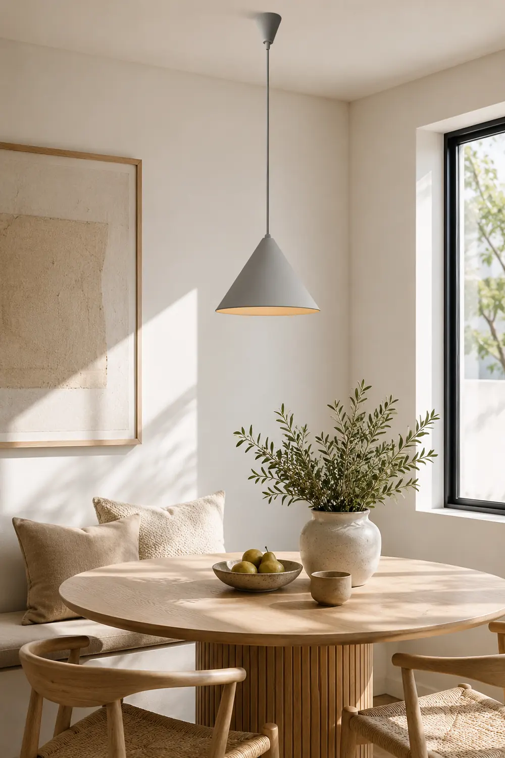 Carins Minimalist Cone Metal Pendant Light, Gray - Lumpaz