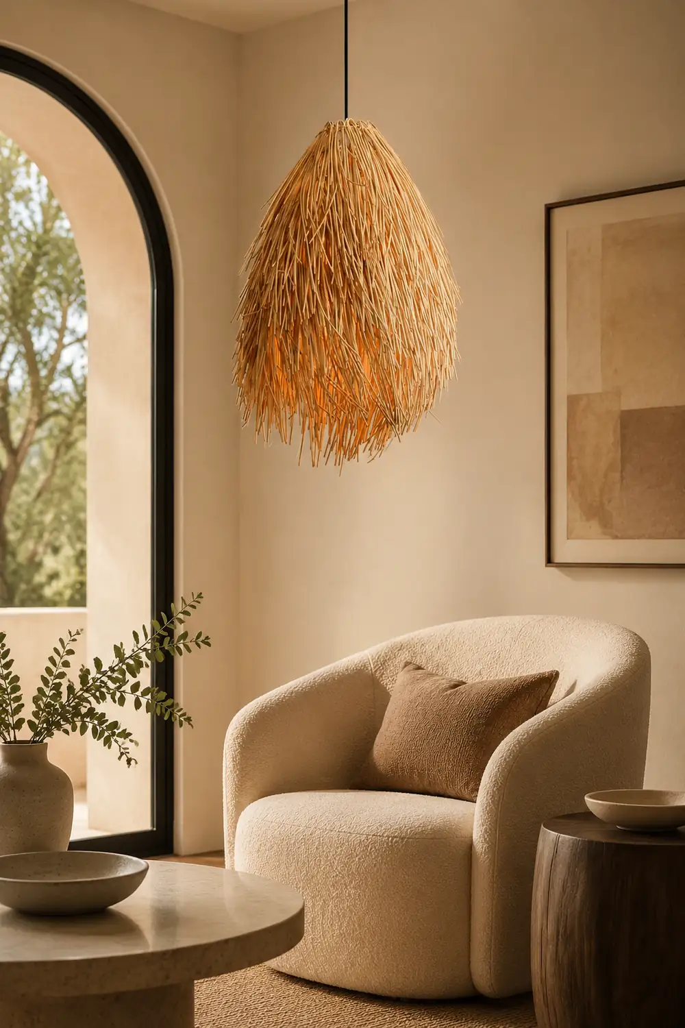 Muto Designer Handmade Weave Pendant Light, Rattan - Lumpaz