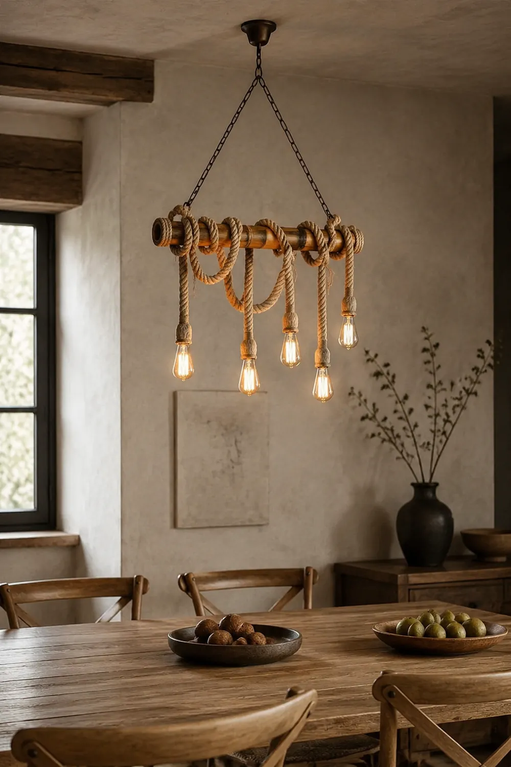 Alessio Vintage Retro Resin Pendant Light, flaxen - Lumpaz