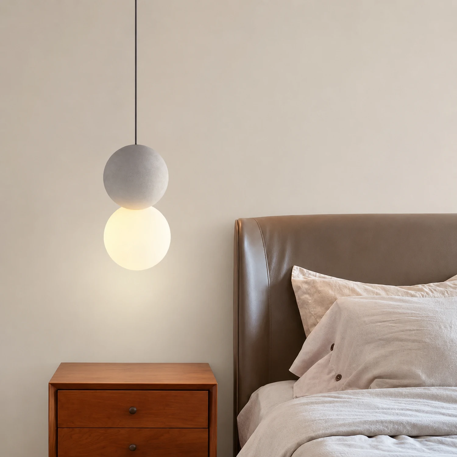 Byers Modern LED Pendant Light Black Metal Bedroom Living Room - Lumpaz