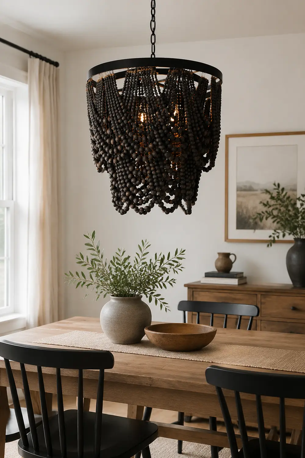 Alessio LED Pendant Lights Black/Rust/White Wood/Metal Living Room/Badroom - Lumpaz