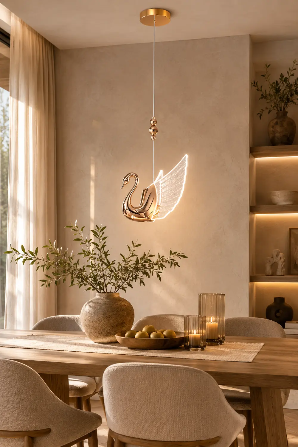 Kady Modern Creative Swan Pendant Light, 2 Color - Lumpaz