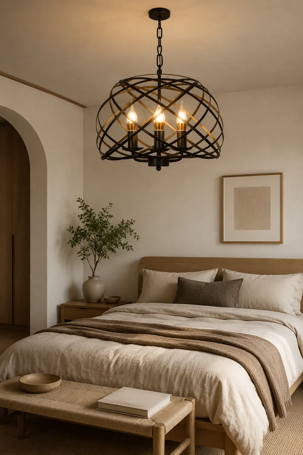 Alessio Vintage Retro Stylish Open Cage Candle Chandelier - Lumpaz