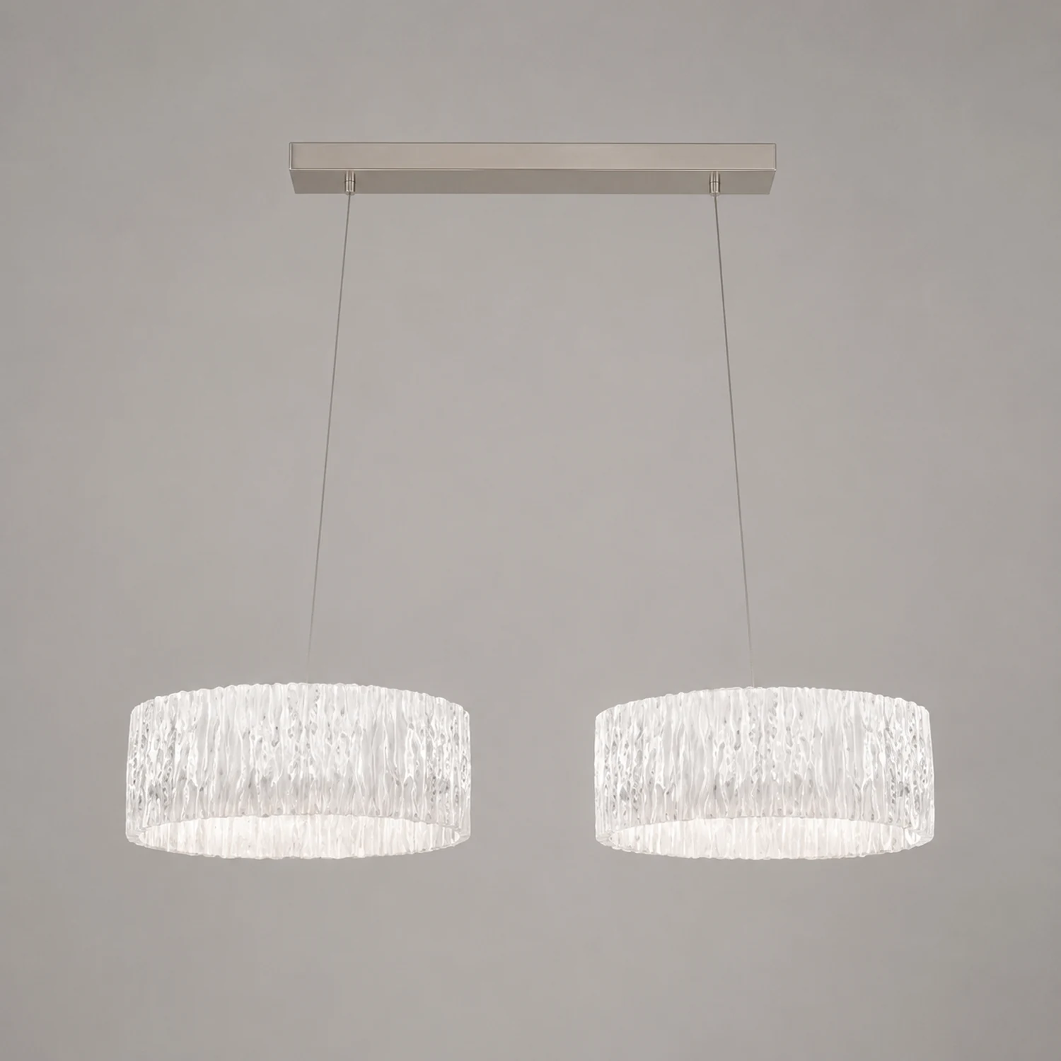Kristy Modern Luxury Pleated Pendant Light, Circle, Acrylic/Stainless Steel - Lumpaz