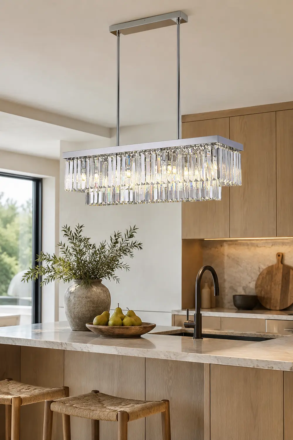Marilyn Modern Art Deco LED Pendant Light, Crystal/Metal - Lumpaz