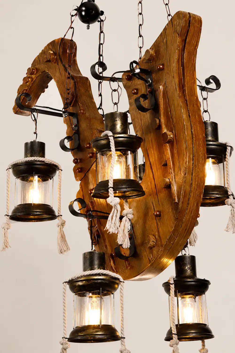 Austin Retro Saxophone Metal/Wood Pendant Light, Walnut - Lumpaz