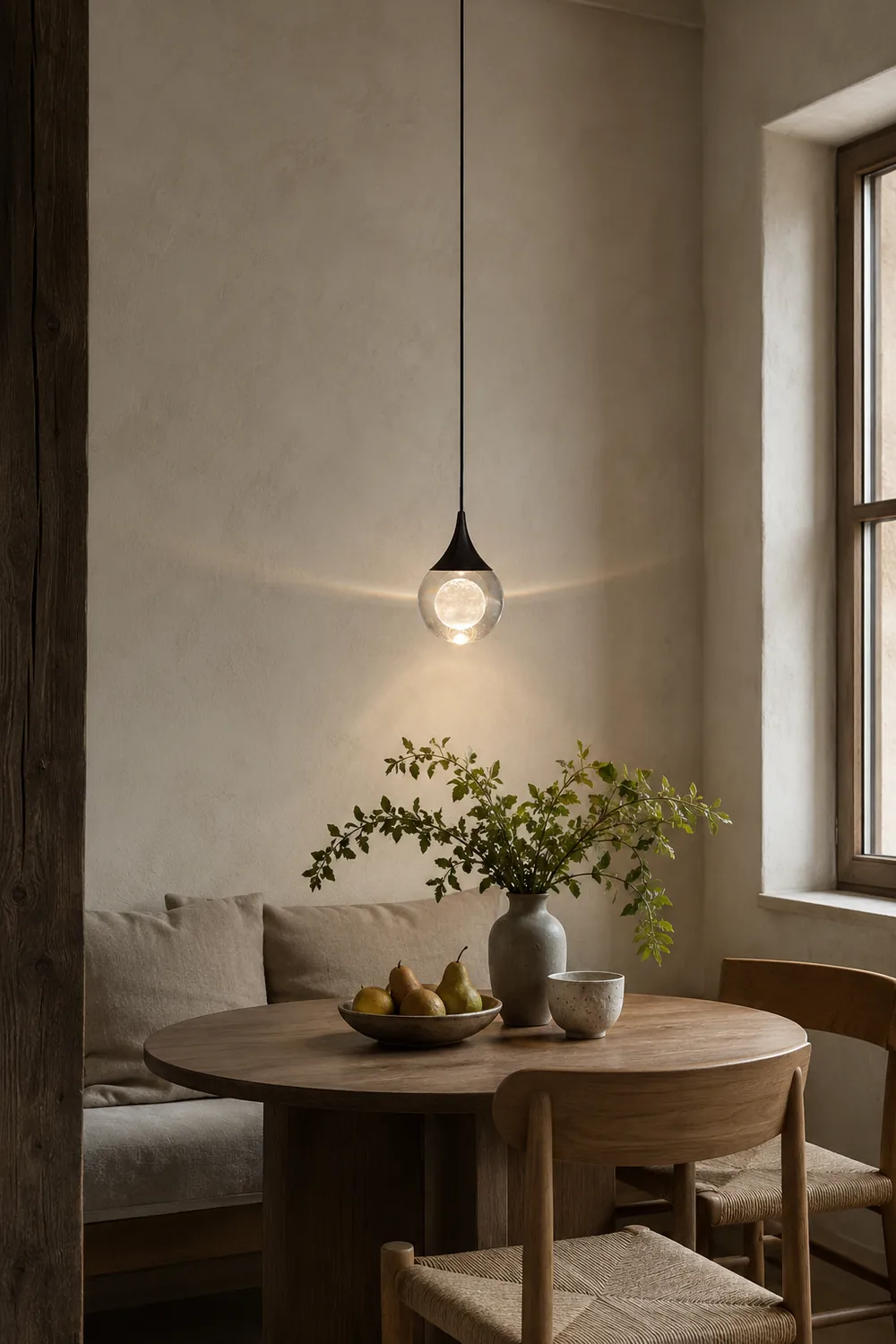 Elif Minimalist Moon Metal Pendant Light,Black - Lumpaz